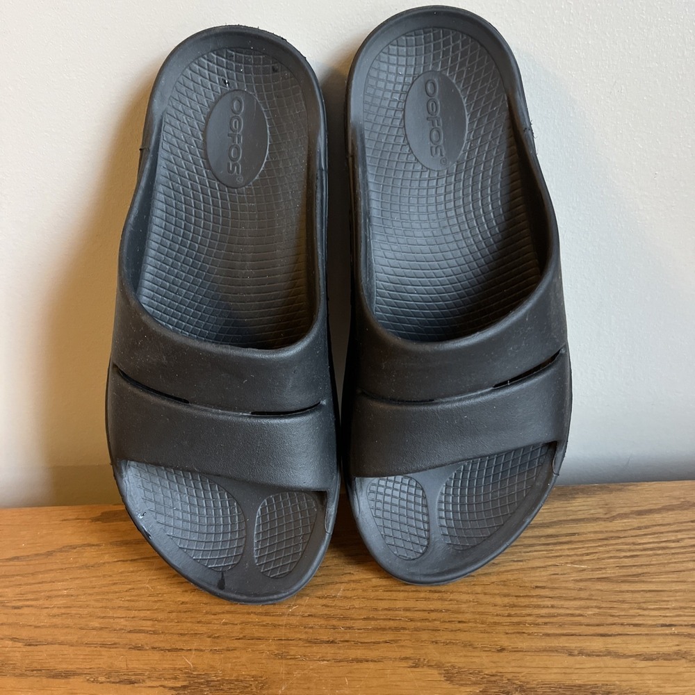Oofos OOahh Unisex Slide Black US Men's 8 Women's 10 - EU 41